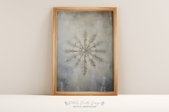 Snowman Still Life Rustic Vintage Christmas Art Print