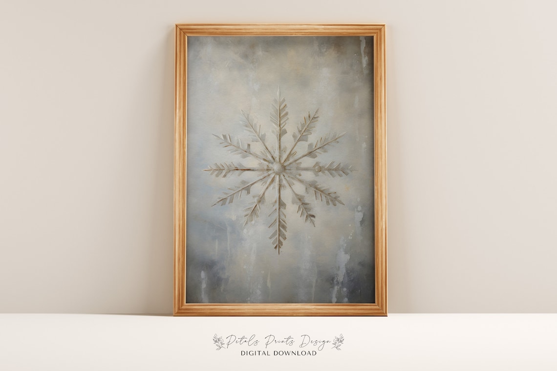 Snowman Still Life Rustic Vintage Christmas Art Print