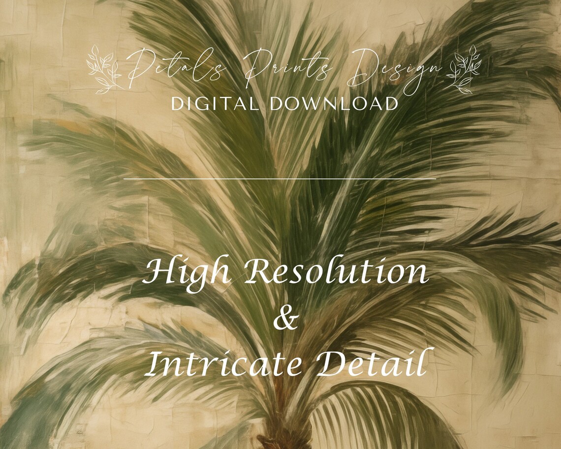 Jungle Trees Decor, Vintage Palm Tree Art Print - Image 3
