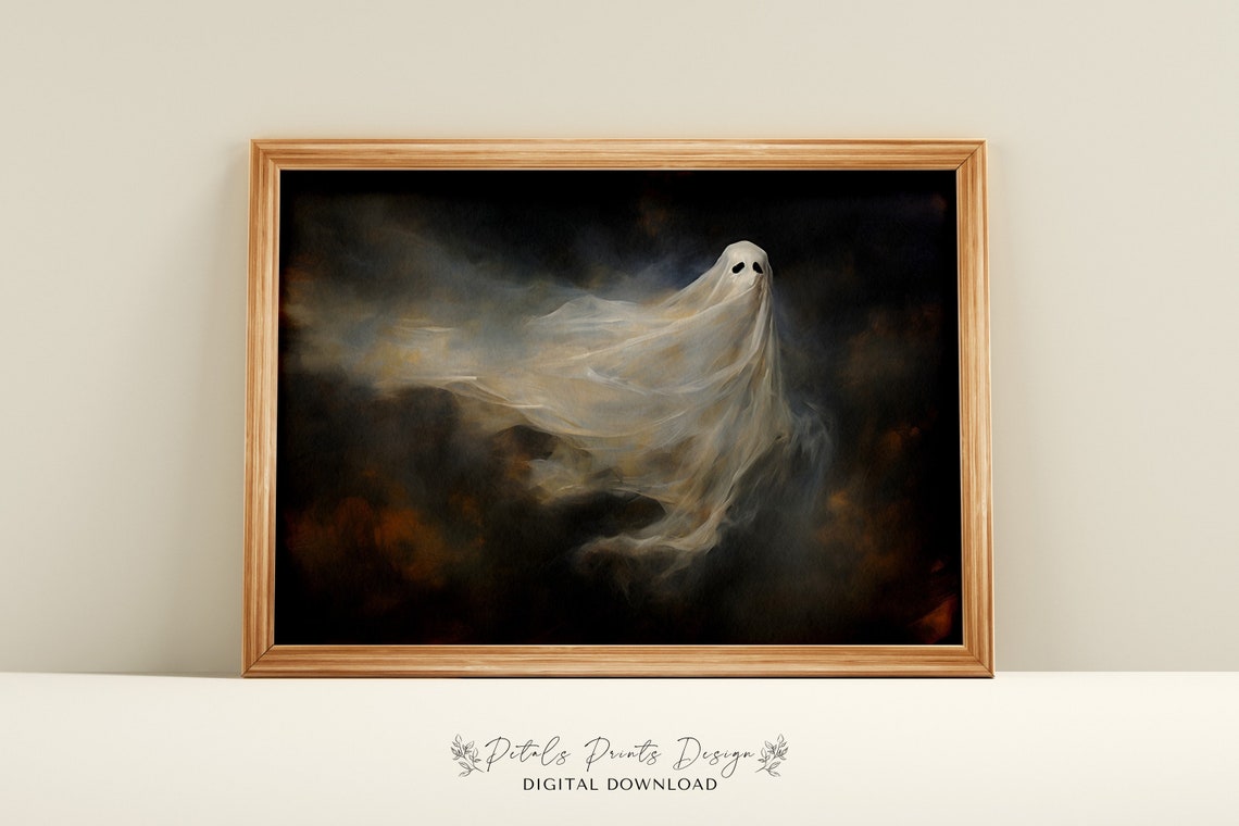 Vintage Painting Rustic Halloween Wall Art