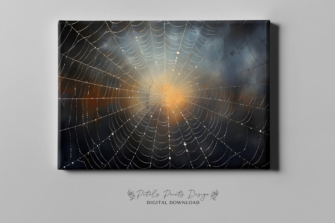 Halloween Webbing Vintage Style Wall Art Print - Image 3