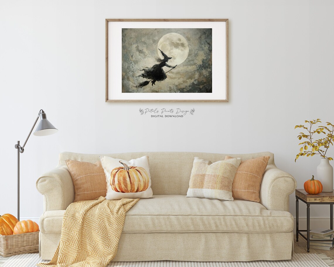 Witchy Halloween Rustic Decor Poster Print - Image 2