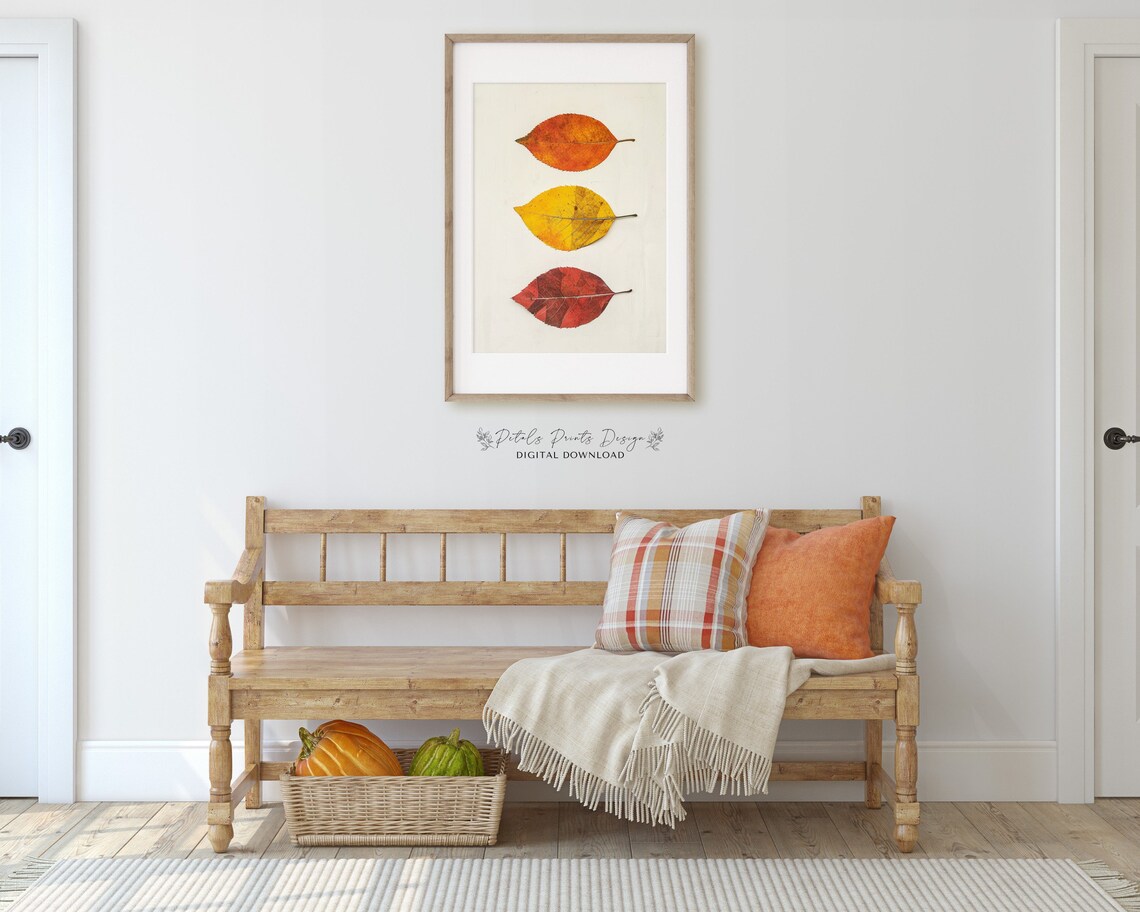 Vintage Autumn Leaf Still Life Art Print - Image 3