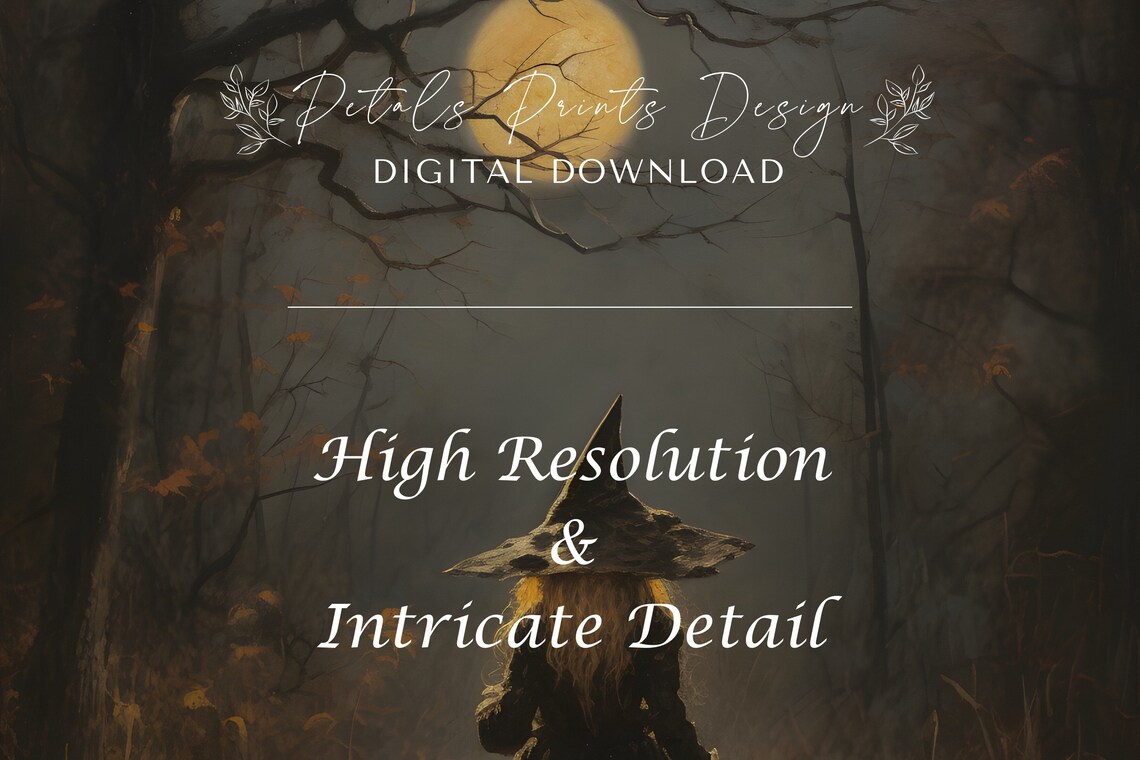 Witchy Halloween Rustic Vintage Art Print - Image 3