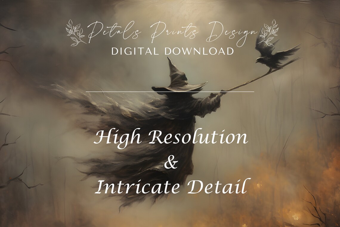 Witchy Decor Vintage Halloween Art Print - Image 4