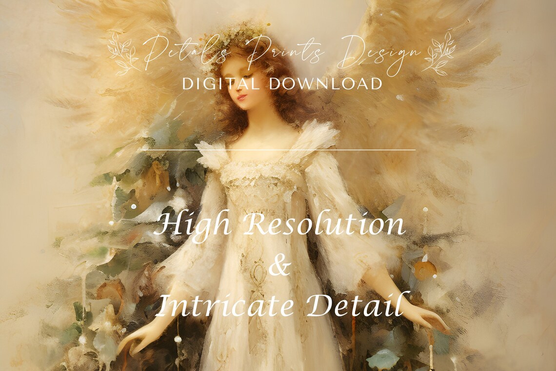 Vintage Christmas Angel Still Life Art Print - Image 3