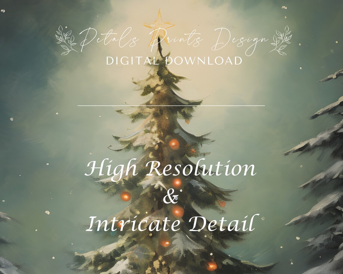 Christmas Trees Vintage Holiday Art Print - Image 3
