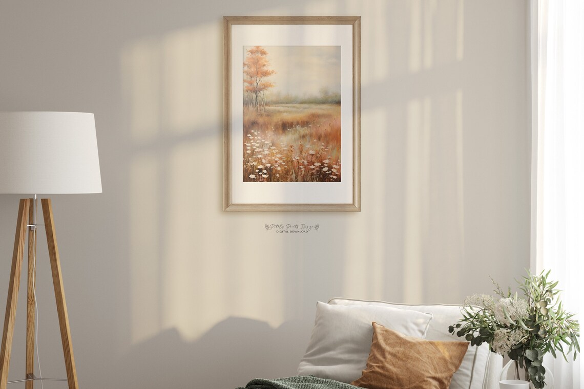 Rustic Fall Landscape, Vintage Autumn Countryside Art Print - Image 2