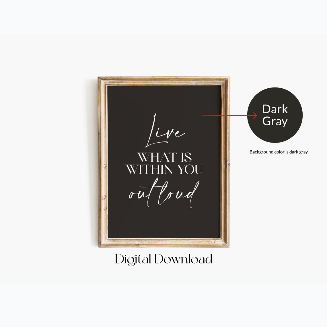 Live What Is Within You Out Loud Black Modern Motivational Quote Poster - Image 4