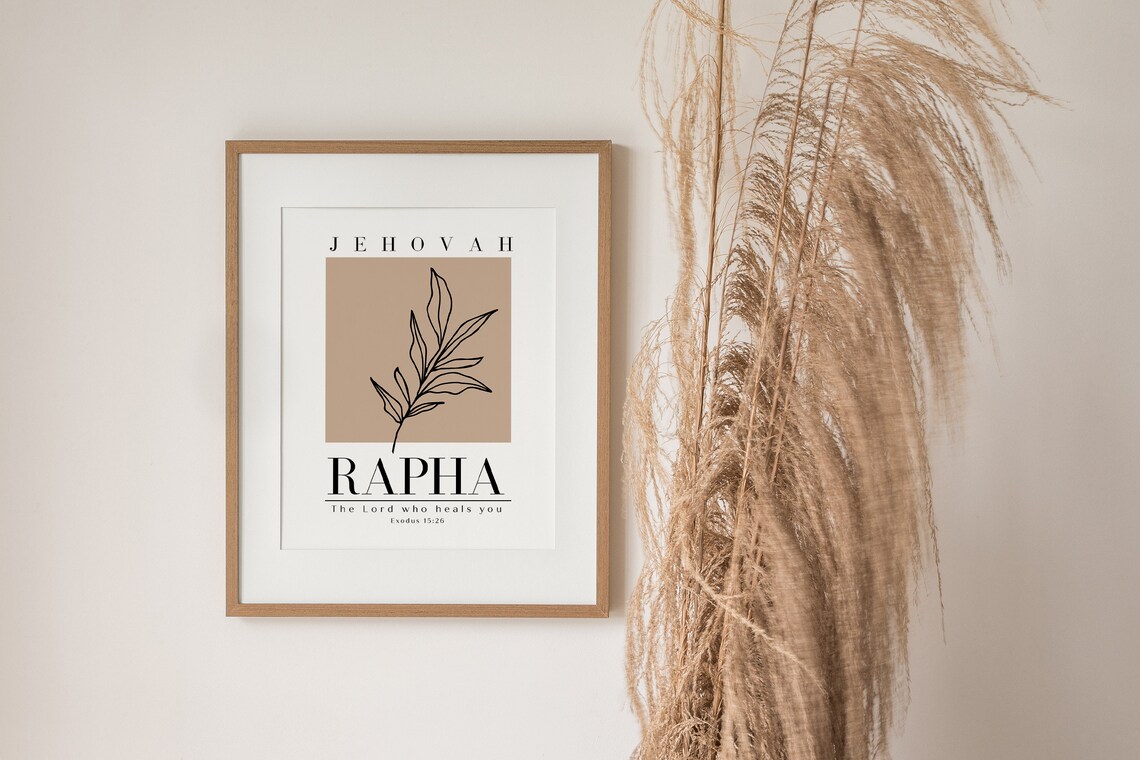 Jehovah Rapha Minimalist Bible Verse Art Print - Image 3