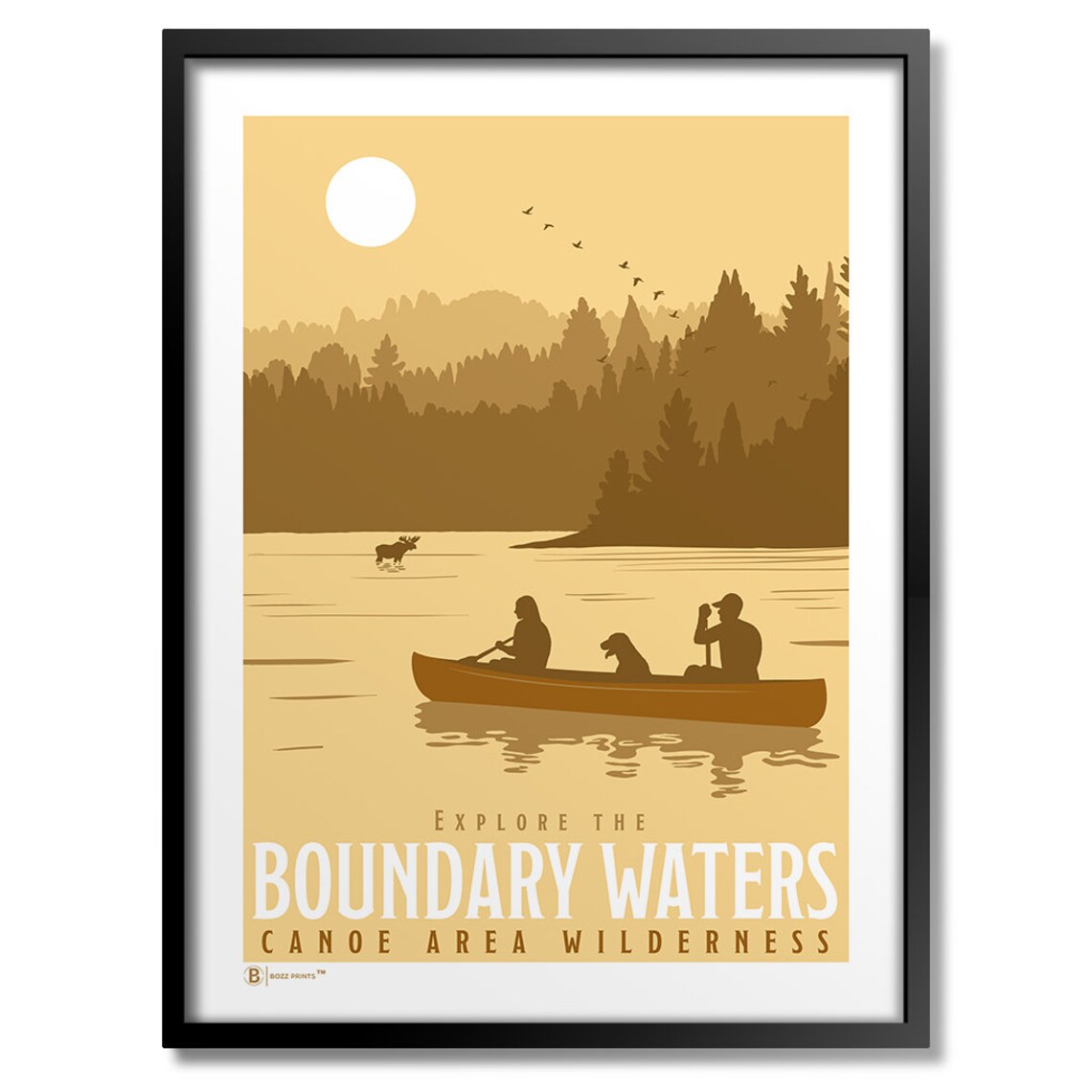 Boundary Waters Travel Poster, Adventure Wall Art