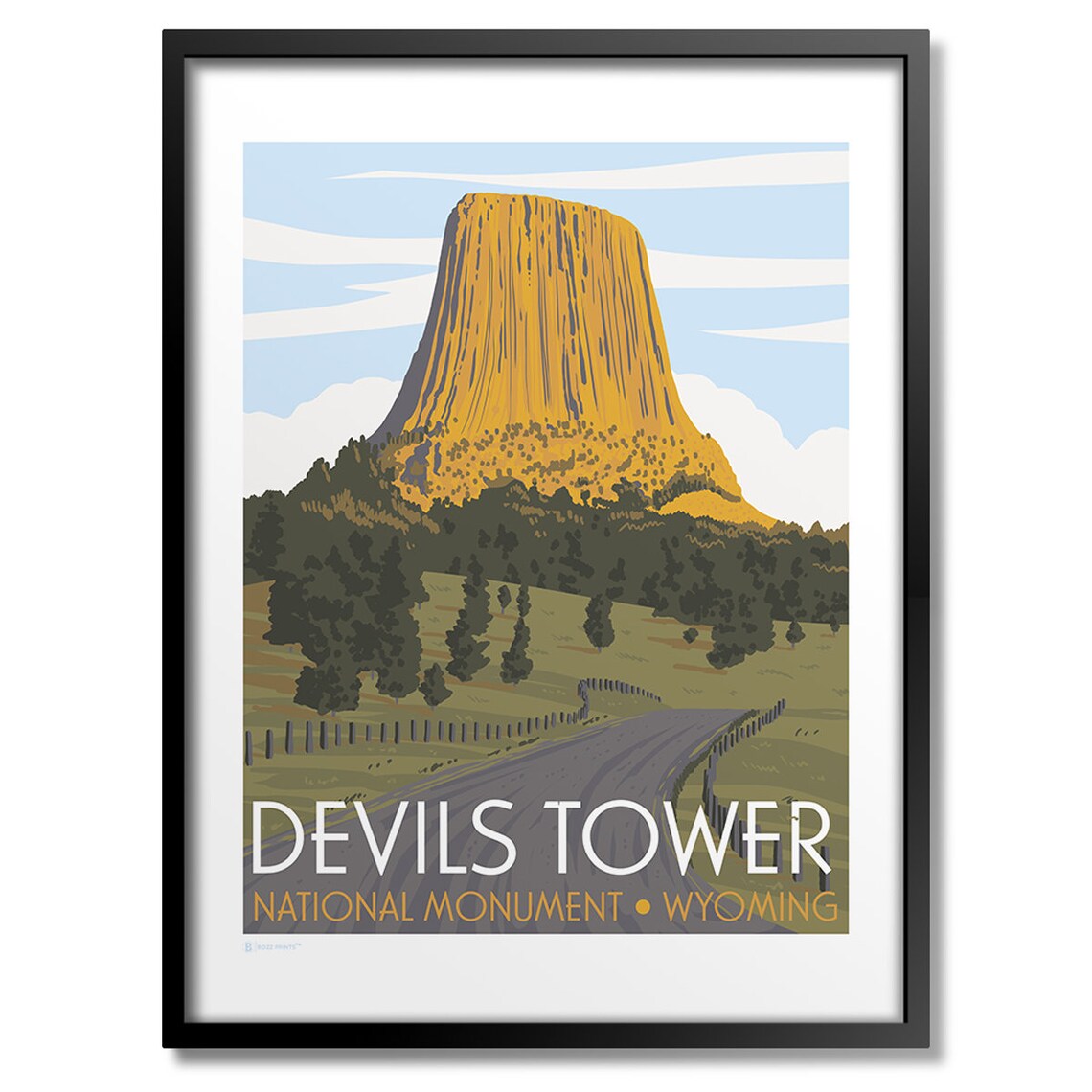 Devils Tower Art Print, Landmark Wall Decor