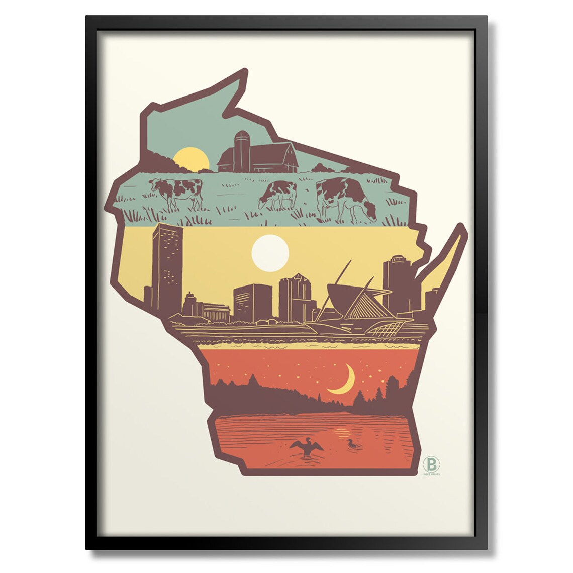 Layers Of Wisconsin Travel Poster, Place Print