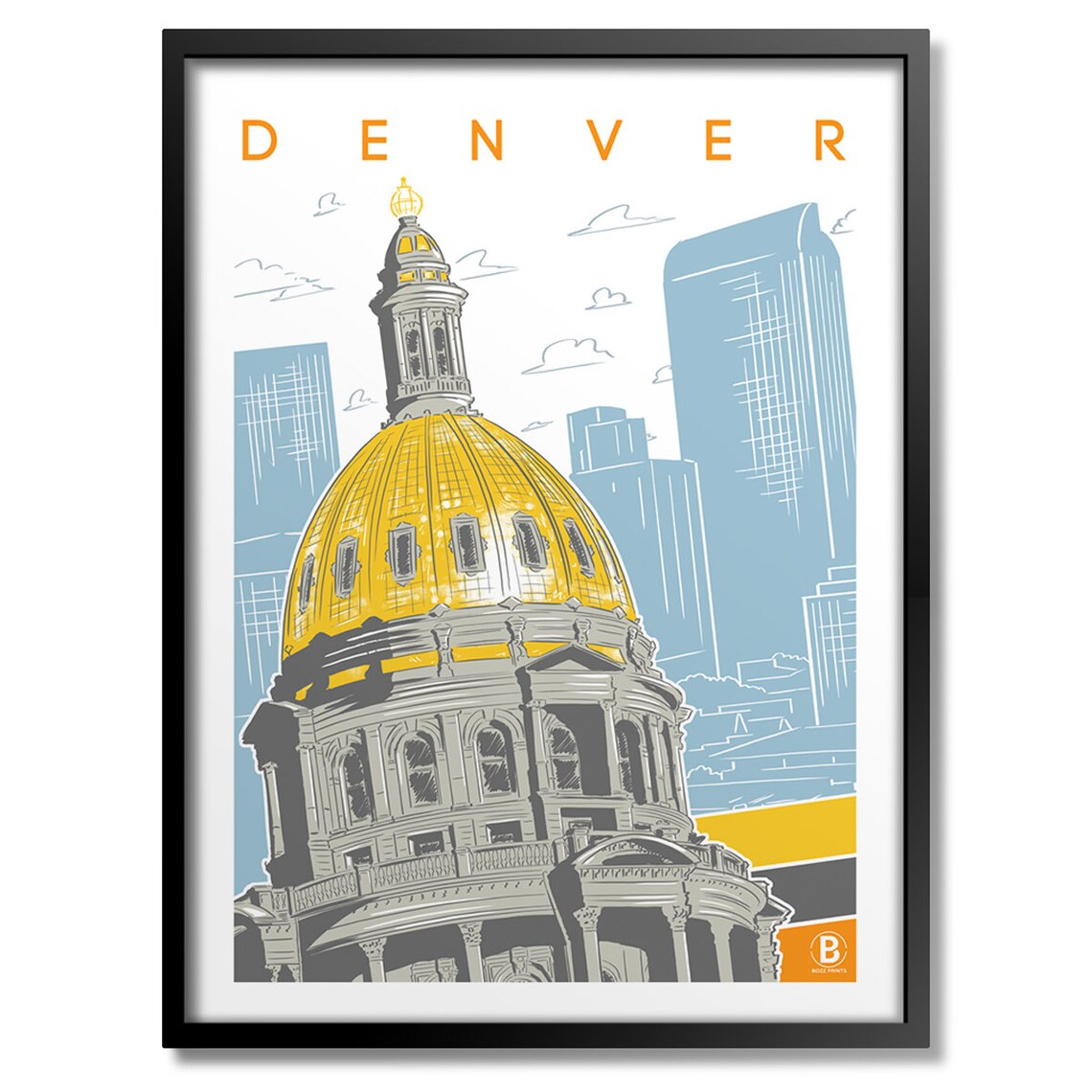 Denver Capitol Art Print, Travel Poster