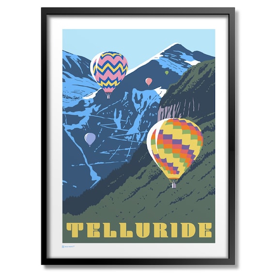 Telluride Balloon Festival Hot Air Balloons Mountain View Poster