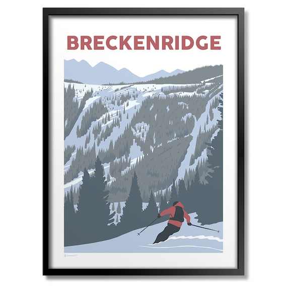 Ski Breckenridge Travel Poster, Ski & Snow