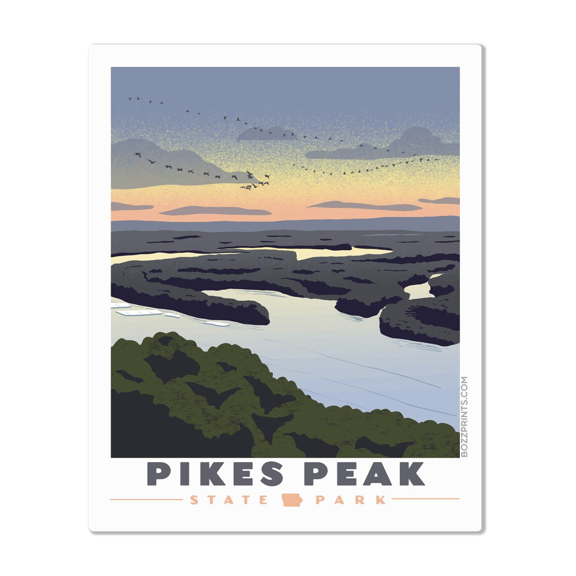 Pikes Peak State Park Art Print, Travel Poster