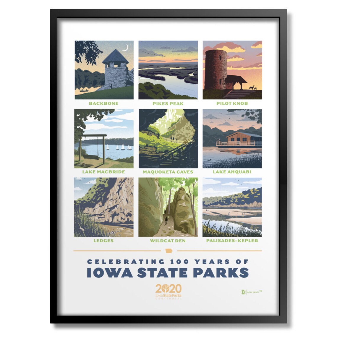 Iowa State Parks Centennial Art Print