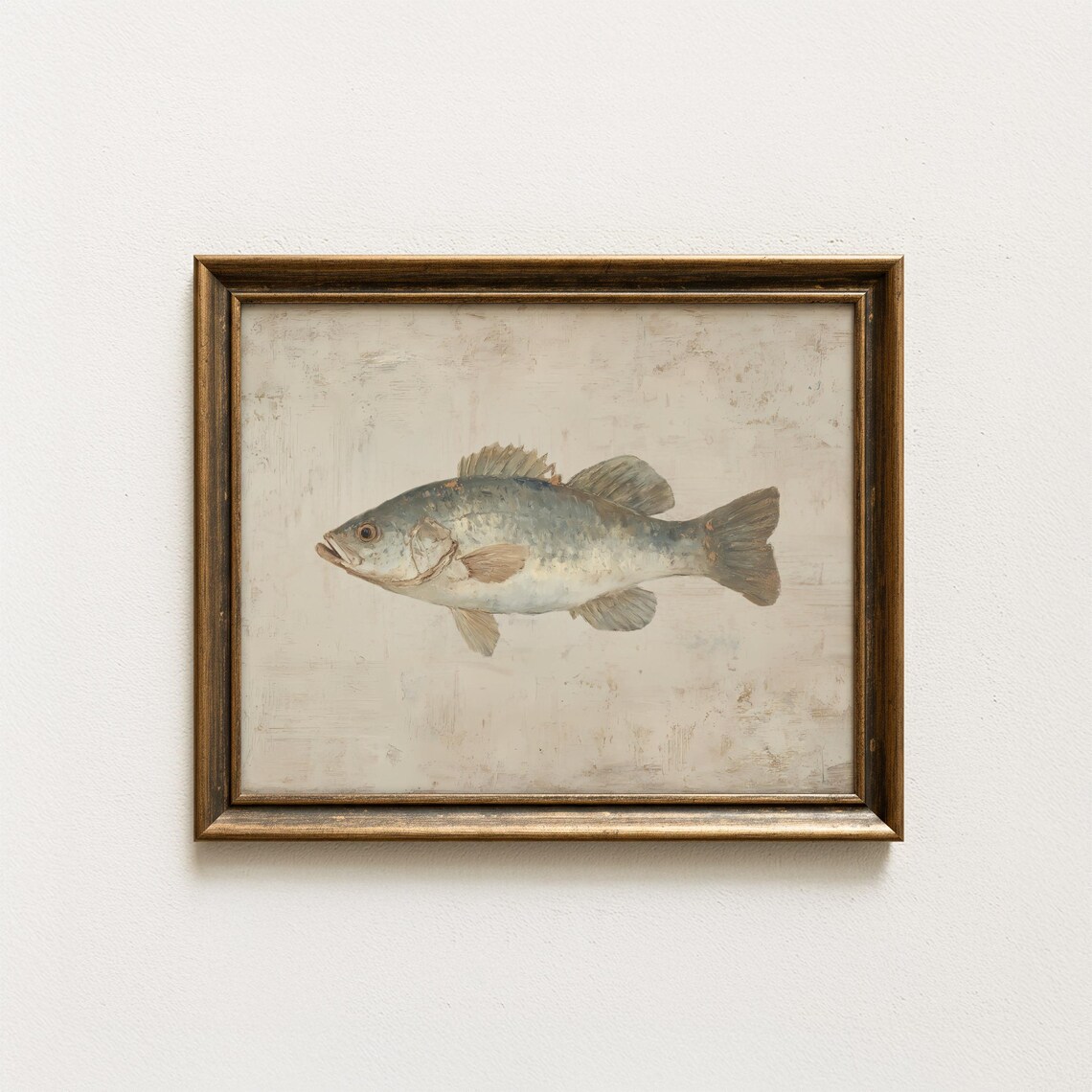 Largemouth Bass Fish Rustic Watercolor Fishing Lodge Decor Poster