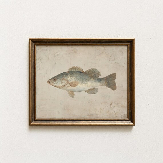 Rustic Fish Wall Art Lake House Decor Fishing Nursery Artwork Cabin Lodge Theme Coastal Kids Room