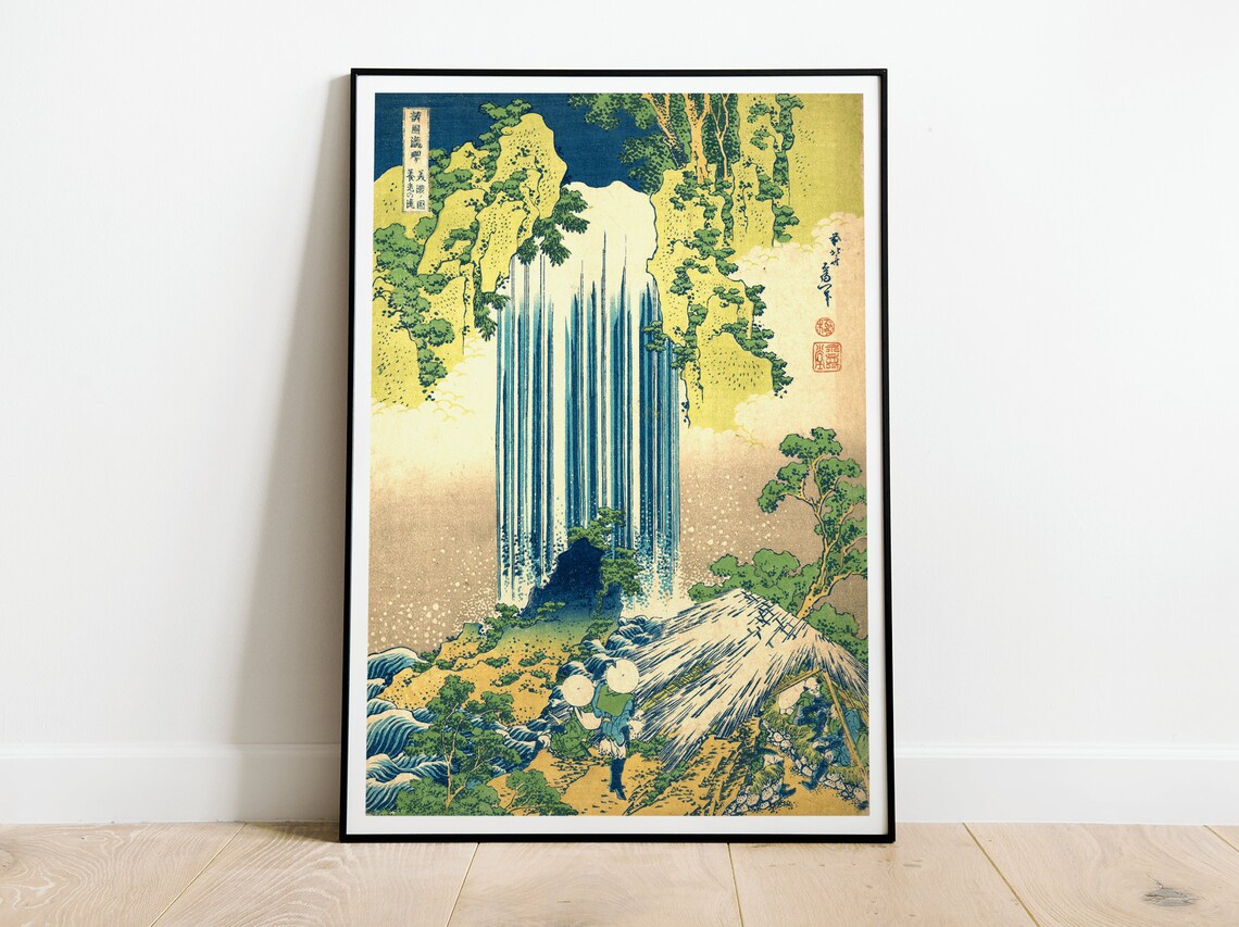 Hokusai YR Waterfall In Mino Province, Art Print