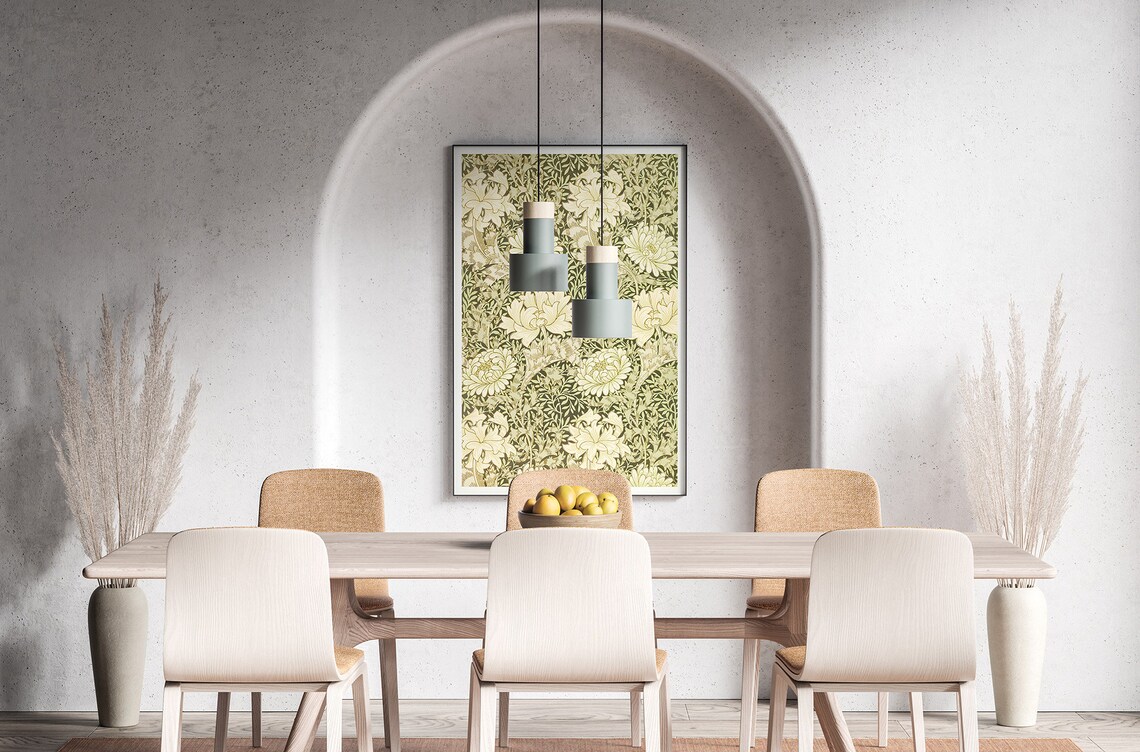 William Morris Chrysanthemum Pattern, Art Nouveau Poster - Image 5