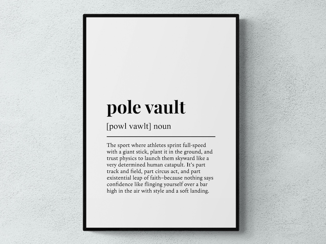 Pole Vault Funny Definition Typography Art Print