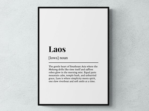 Laos Funny Definition Asia Gift Wall Art Print