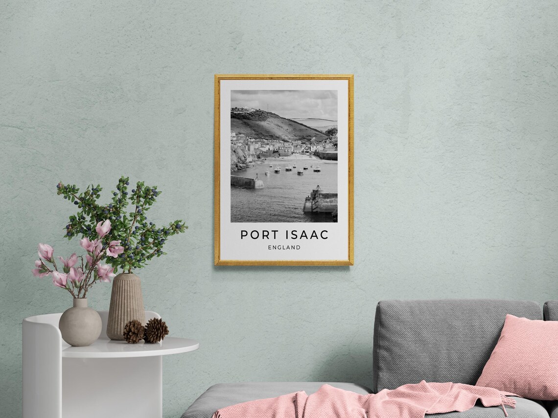 Port Isaac Cornwall England Fishing Village Harbor View Poster - Image 2