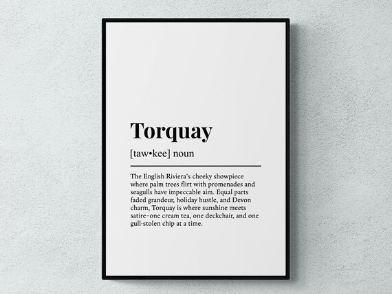 Torquay Funny Definition Devon Gift Wall Art Print