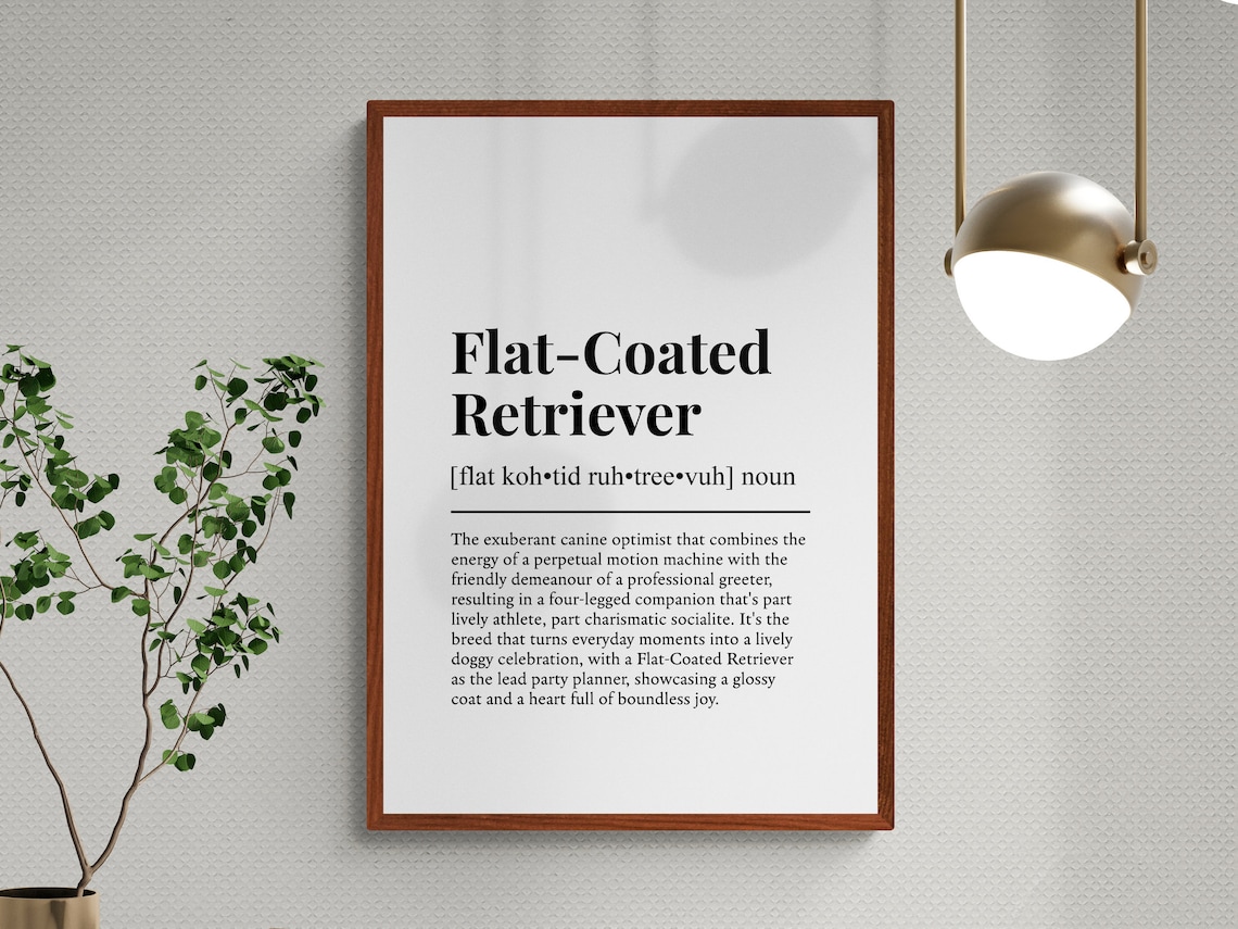 Flat Coated Retriever Funny Definition, Wall Art Print - Image 3