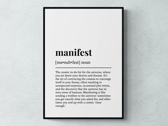 Manifest Funny Definition Spiritual Gift Wall Art Print
