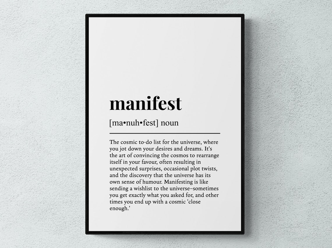 Manifest Funny Definition Spiritual Gift Wall Art Print - Image 3