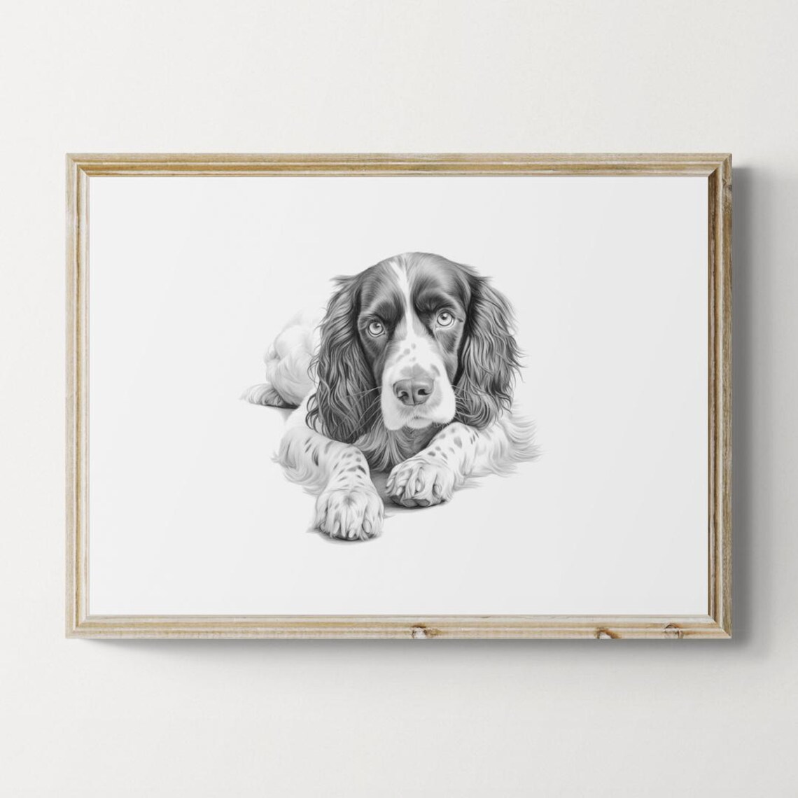 Springer Spaniel Vintage Print, Farmhouse Dog Art Print