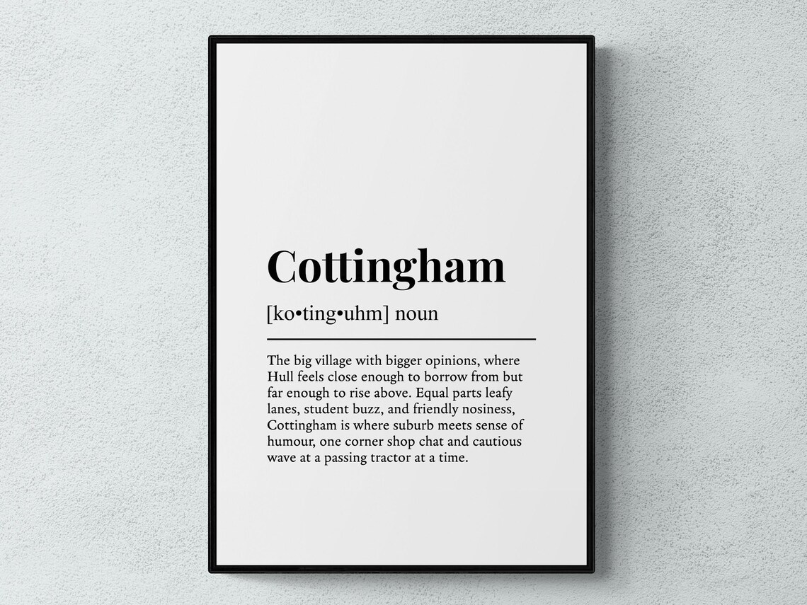 Cottingham Funny Definition Yorkshire Art Print