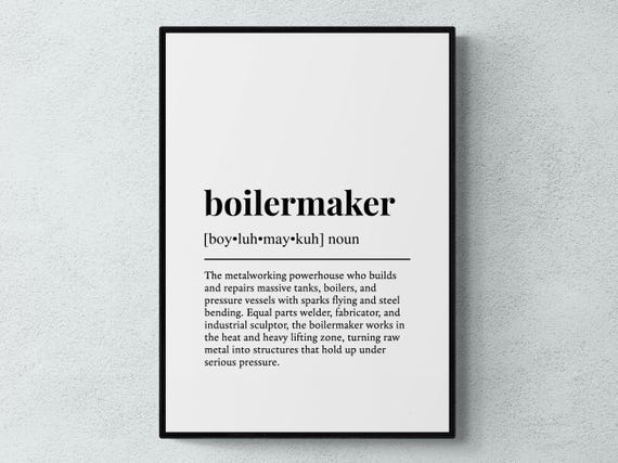 Boilermaker Funny Definition Job Work Gift Wall Art Print