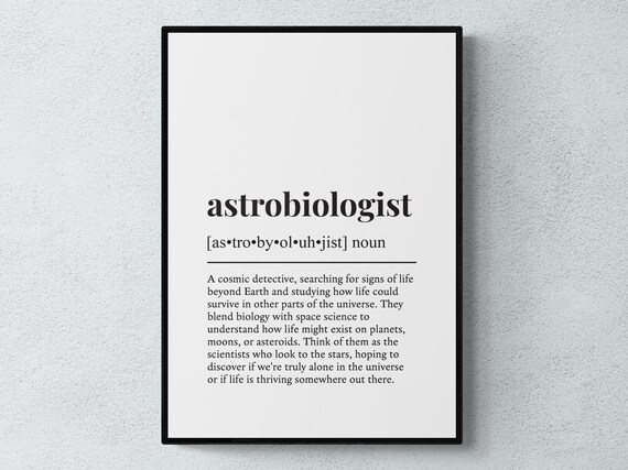 Astrobiologist Funny Definition Job Work Gift Wall Art Print