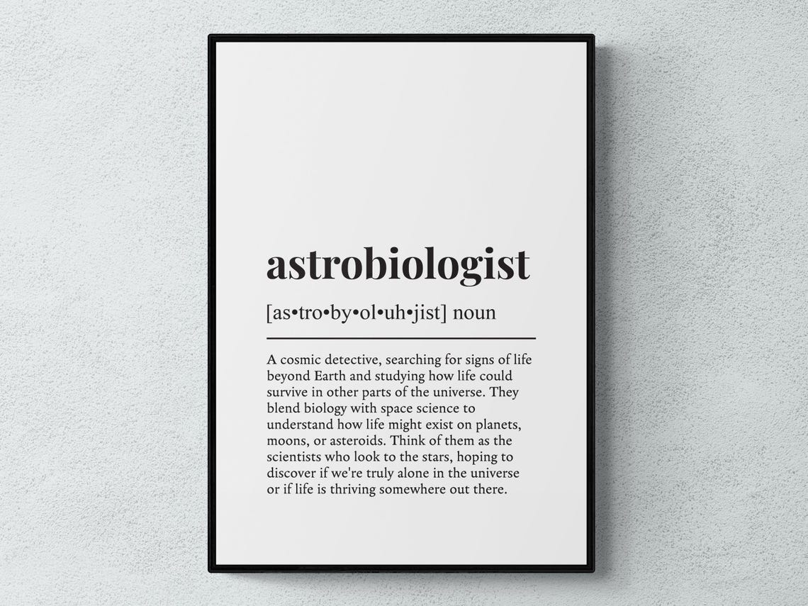 Astrobiologist Funny Definition Cosmic Detective Typography Poster