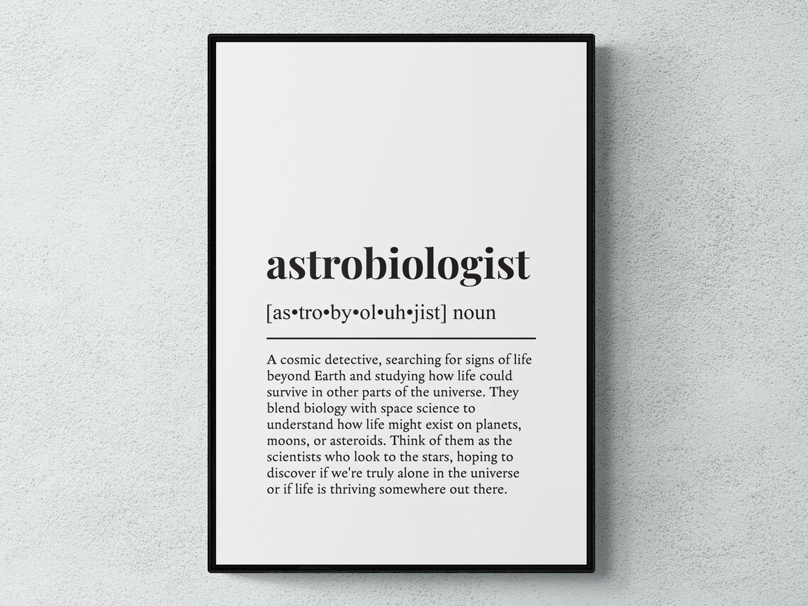 Astrobiologist Funny Definition Job Work Gift Wall Art Print