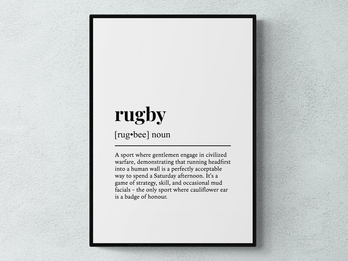 Rugby Funny Definition Sport Gift Art Print