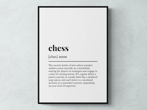 Chess Definition Humor Art Print, Game Room Decor