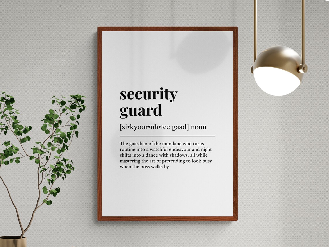Security Guard Funny Definition Job Work Gift Wall Art Print - Image 3