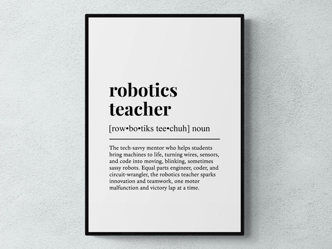 Robotics Teacher Dictionary Definition Circuit Wrangler Gift Poster