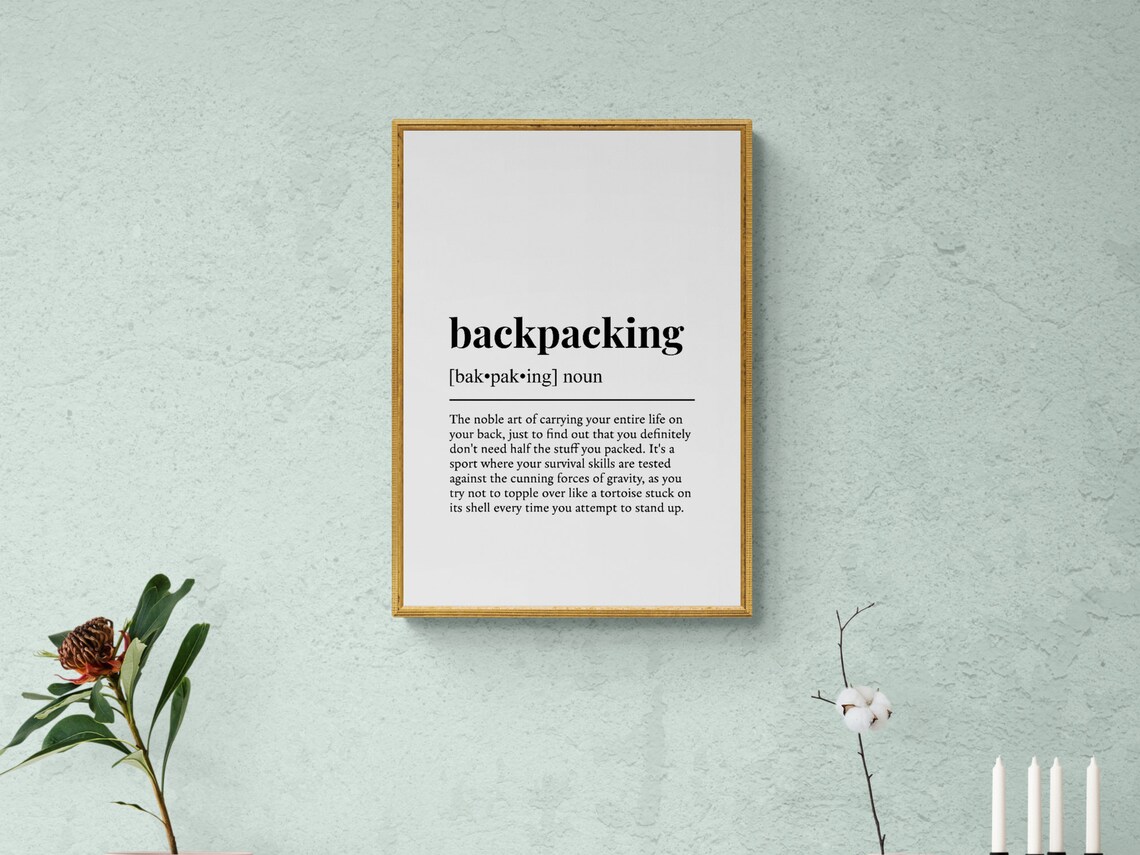 Backpacking Funny Definition Hobby Gift Wall Art Print - Image 2