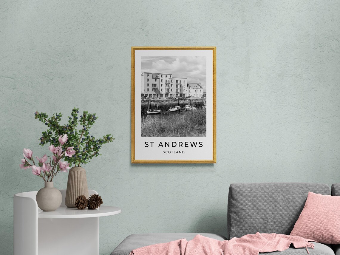 St Andrews Travel Poster, Scotland Monochrome - Image 2