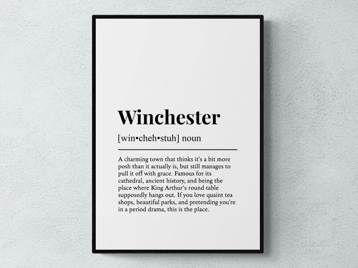 Winchester Funny Definition Place Gift Wall Art Print