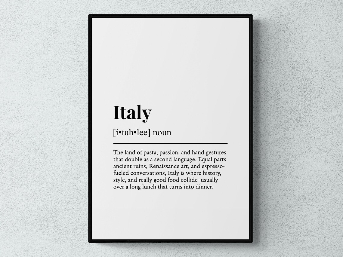 Italy Funny Definition Europe Travel Poster