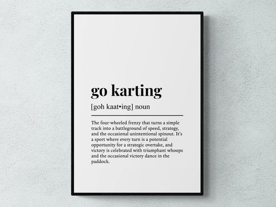 Go Karting Funny Definition Humor Art Print