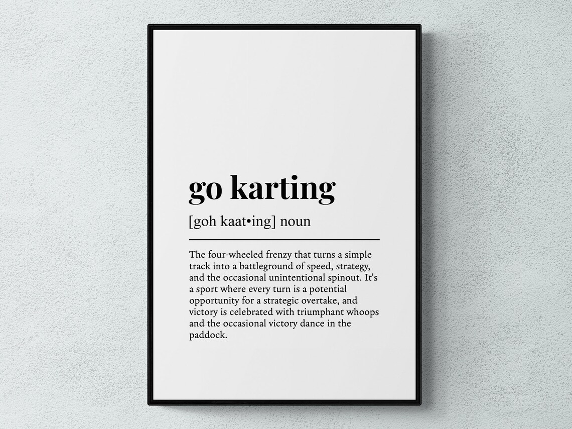 Go Karting Funny Definition Humor Art Print