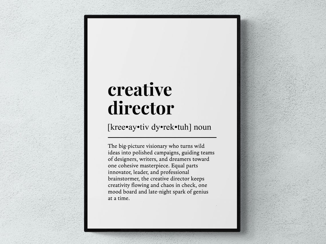 Creative Director Funny Definition Job Work Gift Wall Art Print